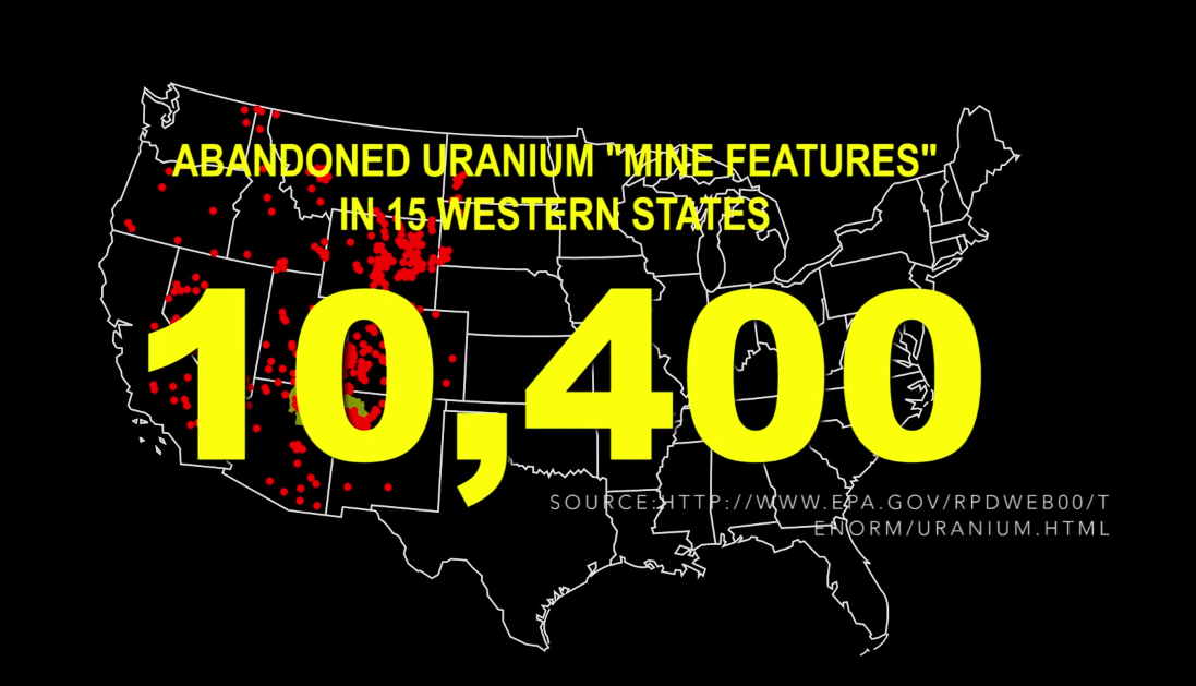 Map of locations of 10,400 uranium mine "features"